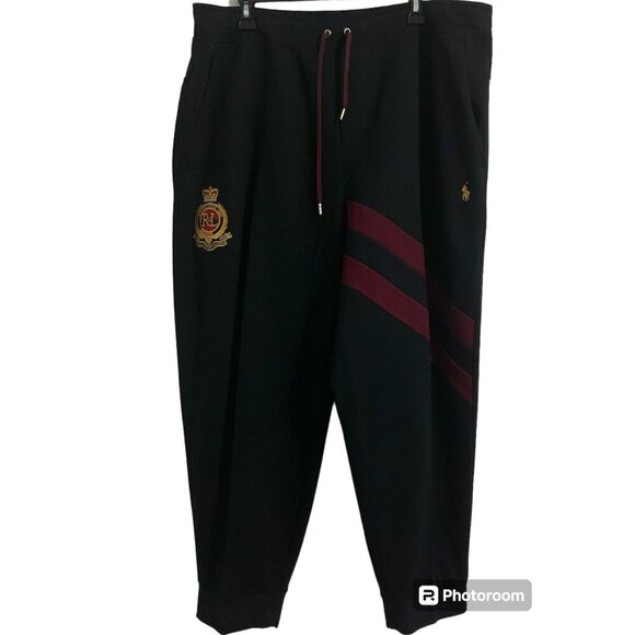 POLO RALPH LAUREN Double Knit Fleece Royal Crest Jogger Track Sweat Pants 2X